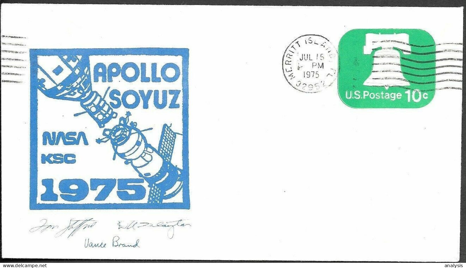 US Space Cover 1975. ASTP Apollo - Soyuz Launch. Merritt Island - United States