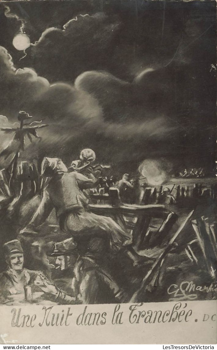 MILITARIA - Guerres - Une Nuit Dans La Tranchée - Carte Postale Ancienne - Other Wars