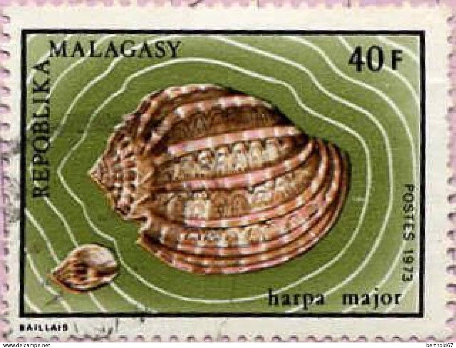 Madagascar (Rep) Poste Obl Yv: 520 Mi:679 Harpa Major (cachet Rond) - Madagaskar (1960-...)