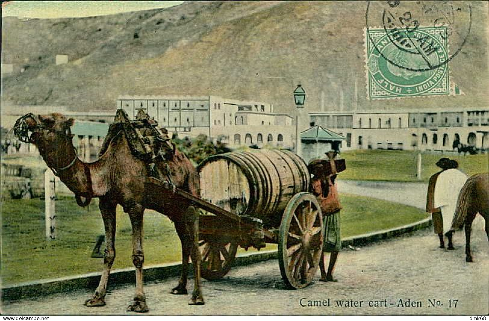 YEMEN - ADEN - CAMEL WATER CART - EDIT I. BENGHIAT SON - 1909 / STAMP / POSTMARK  (18398) - Jemen