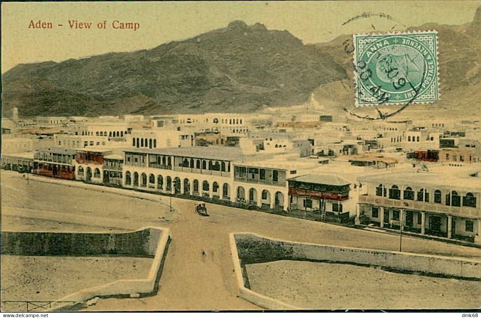 YEMEN - ADEN - VIEW OF CAMP - EDIT I. BENGHIAT SON - 1909 / STAMP / POSTMARK  (18399) - Yemen