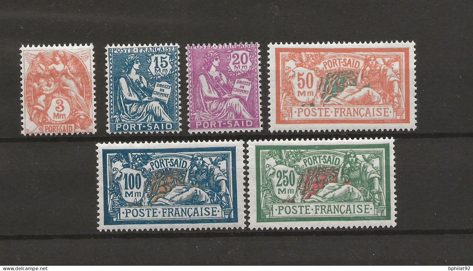 !!! PORT SAID, SÉRIE DE 6 TIMBRES NEUFS * DE 1927, TB, 80/85 - Unused Stamps