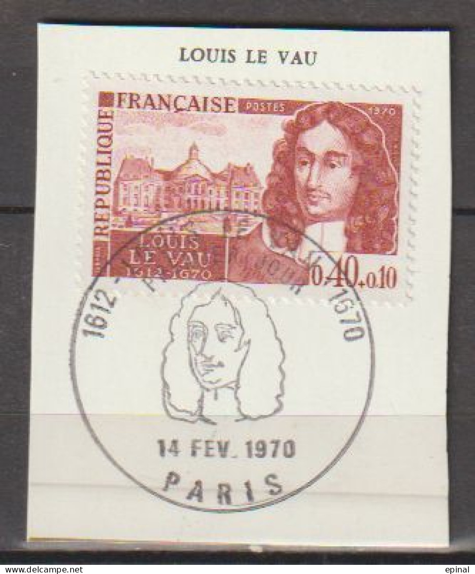 FRANCE : N° 1623 Oblitéré Sur Fragment TàD 1er Jour : 14.2.1970 à Paris (Louis Le Vau, Architecte) - - Used Stamps