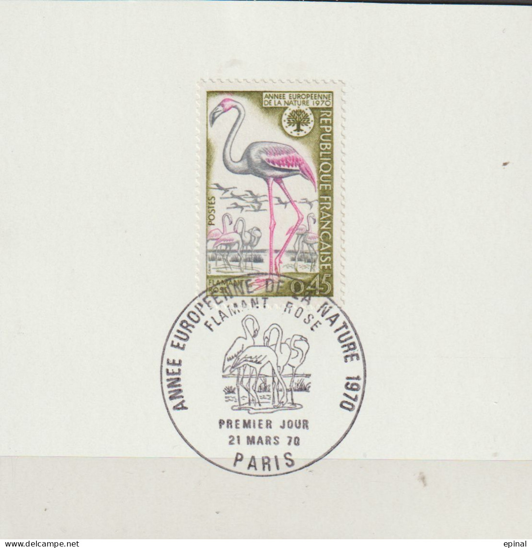 FRANCE : N° 1634 Oblitéré Sur Fragment TàD 1er Jour :  21.3.1970 à Paris (Année Européenne De La Nature) - PRIX FIXE - - Used Stamps