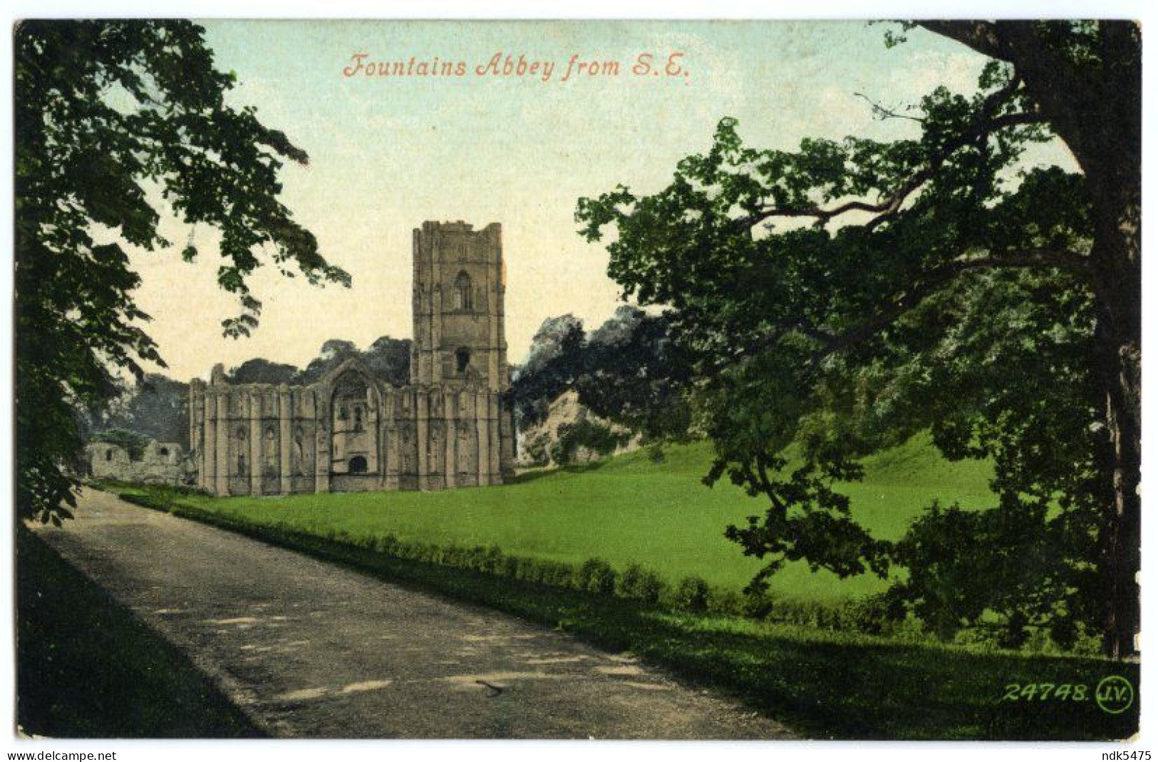 FOUNTAINS ABBEY FROM S. E. / LIGHTCLIFFE CDS POSTMARK / RIPON, PARK STREET, WESTHOLME HOUSE (STEVENSON) - Other & Unclassified