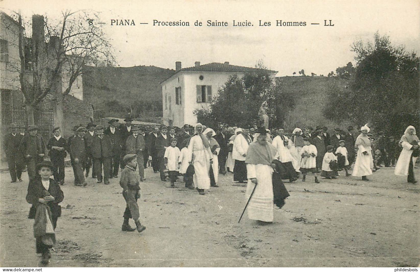 CORSE  PIANA  Procession De Sainte Lucie   Les Hommes - Other & Unclassified