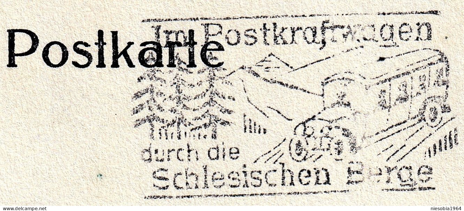 Company Postcard Dr. Joseph Götz Lawyer Breslau Seal "In The Postal Truck Through The Silesian Mountains" August 29,1932 - Postkarten
