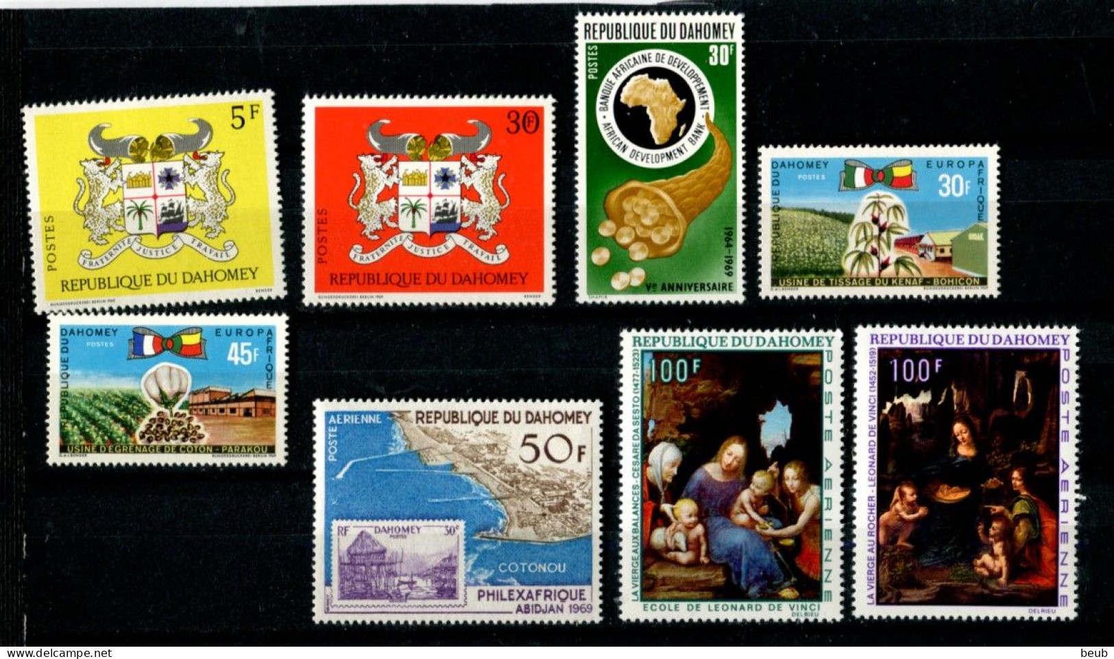 V - DAHOMEY - Année 1969 : Y&T 279 à 283 + PA 98 à 115 (sf Pa106) - (22 Timbres Tous NSC **) - Benin – Dahomey (1960-...)