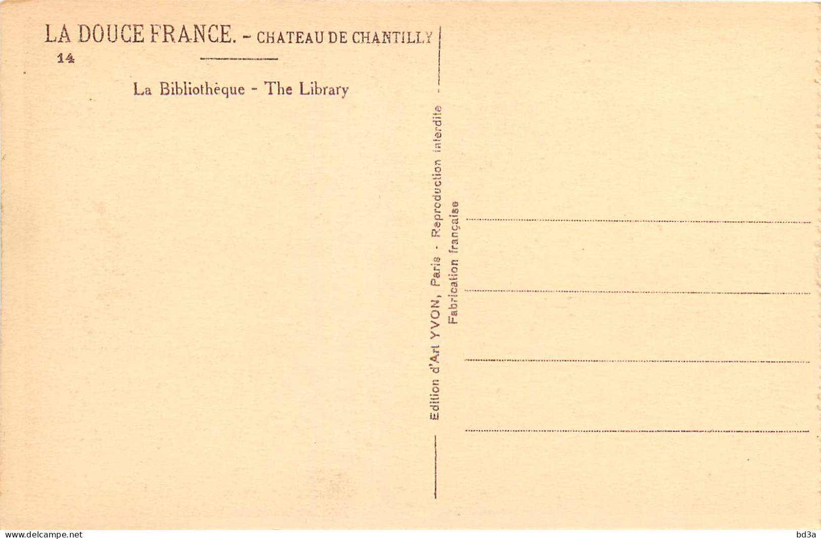 60 - CHÂTEAU DE CHANTILLY - LA BIBLIOTHEQUE - Chantilly