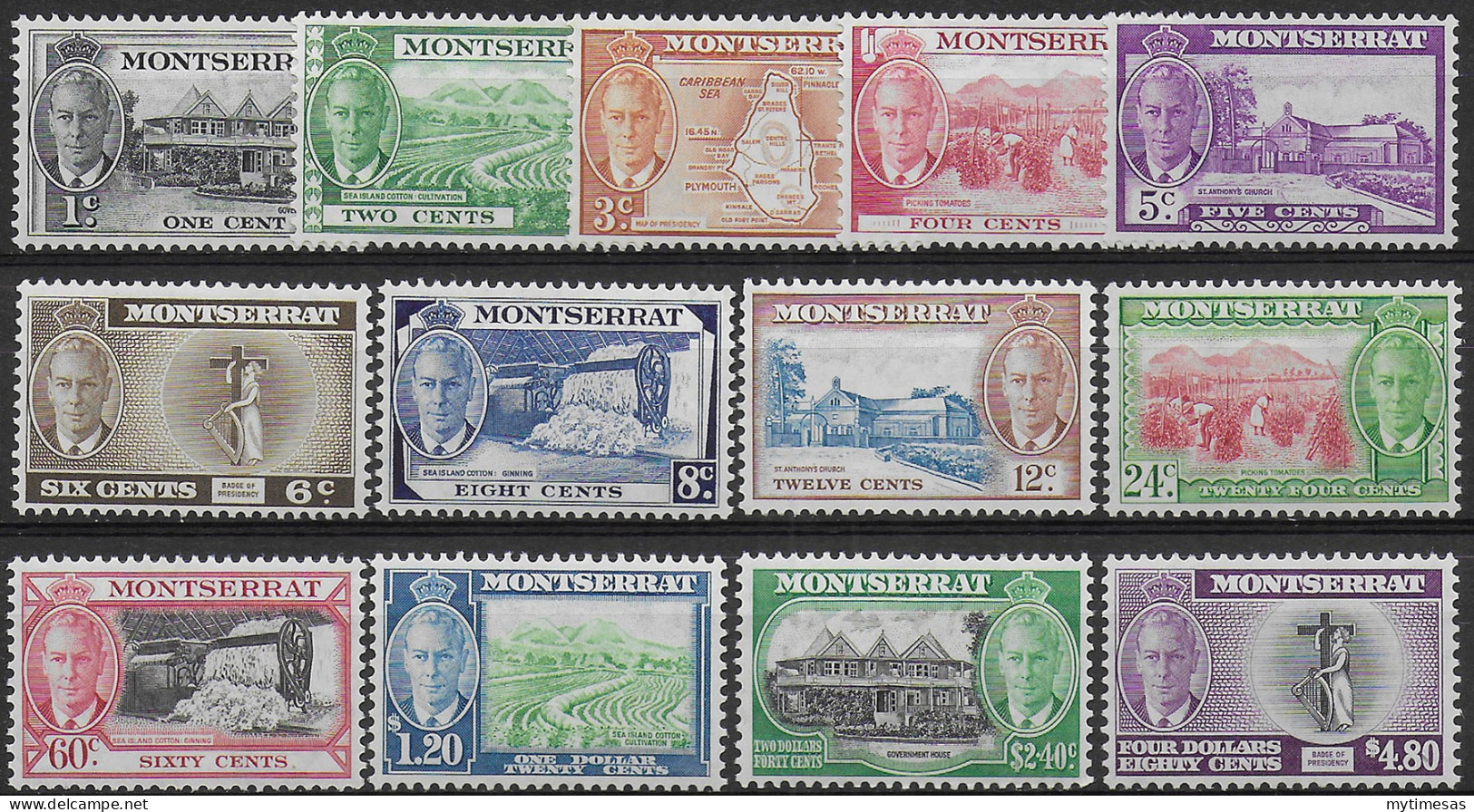 1951 Montserrat George VI 13v. MNH SG N. 123/35 - Altri & Non Classificati