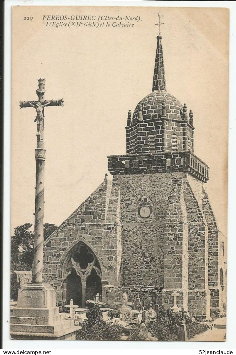 L'Eglise Et Le Calvaire     1918    N° 229 - Perros-Guirec