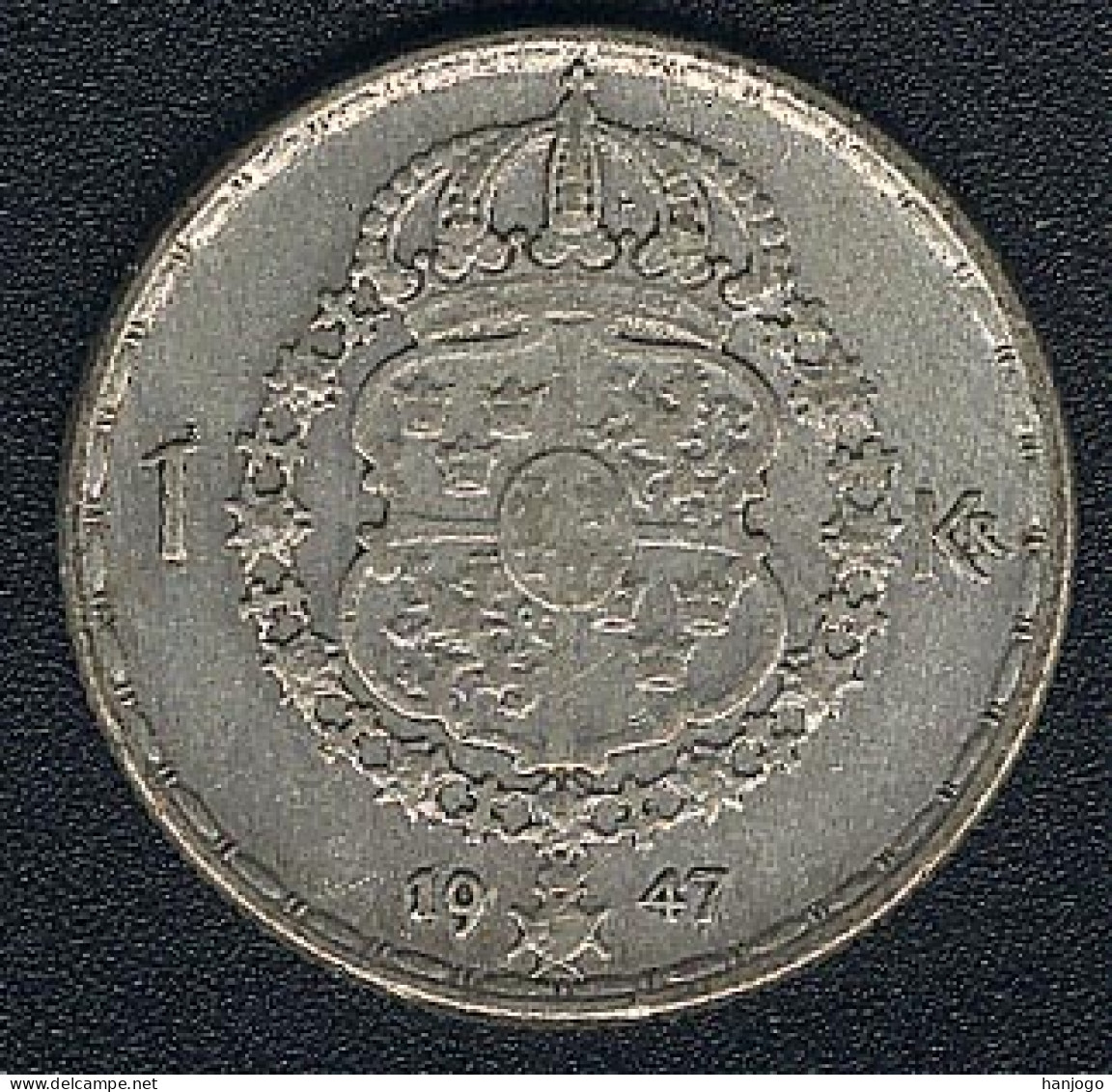 Schweden, 1 Krona 1947, Silber - Suède