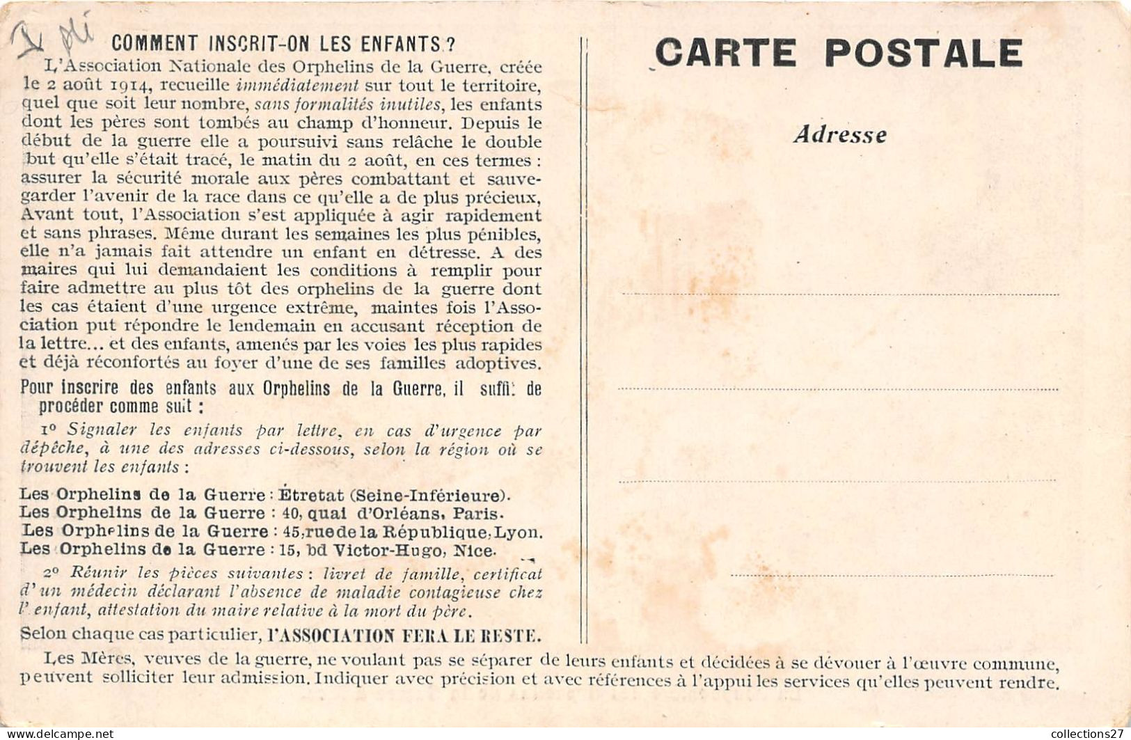 06-NICE- LA POUPONNIERE DES ORPHLINS DE LA GUERRE DE NICE - Other & Unclassified