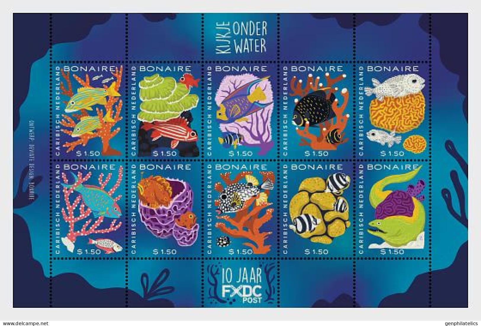 CARIBBEAN NETHERLANDS (Bonaire) 2024 FAUNA Underwater World - Fine Sheet MNH - America (Other)