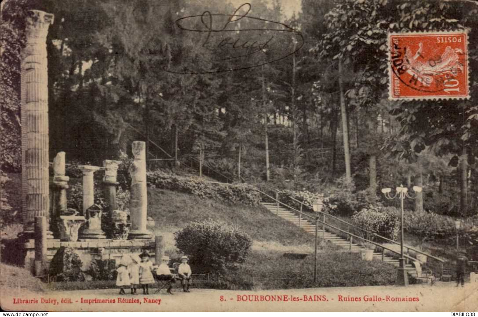 BOURBONNE-LES-BAINS  ( HAUTE MARNE )    LOT DE 2 CARTES . LA PORTE DU CHATEAU.RUINES GALLO-ROMAINES - Bourbonne Les Bains