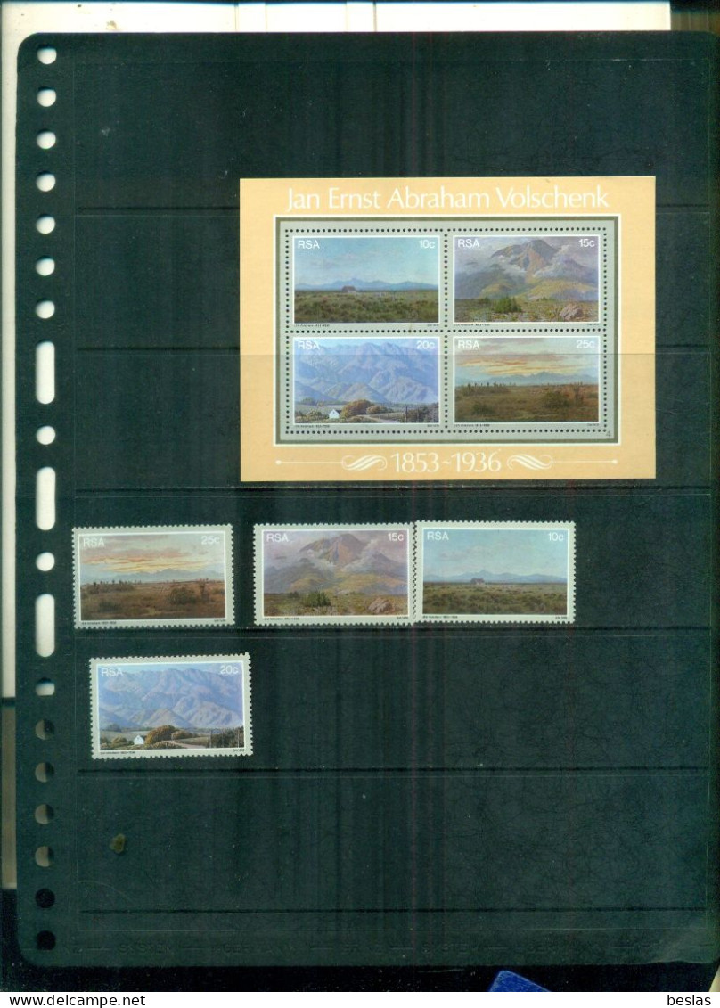 AFRIQUE DU SUD TABLEAUX DE J.E.A.VOLSCHENK 4 VAL+ BF NEUFS A PARTIR DE 1.50  EUROS - Unused Stamps