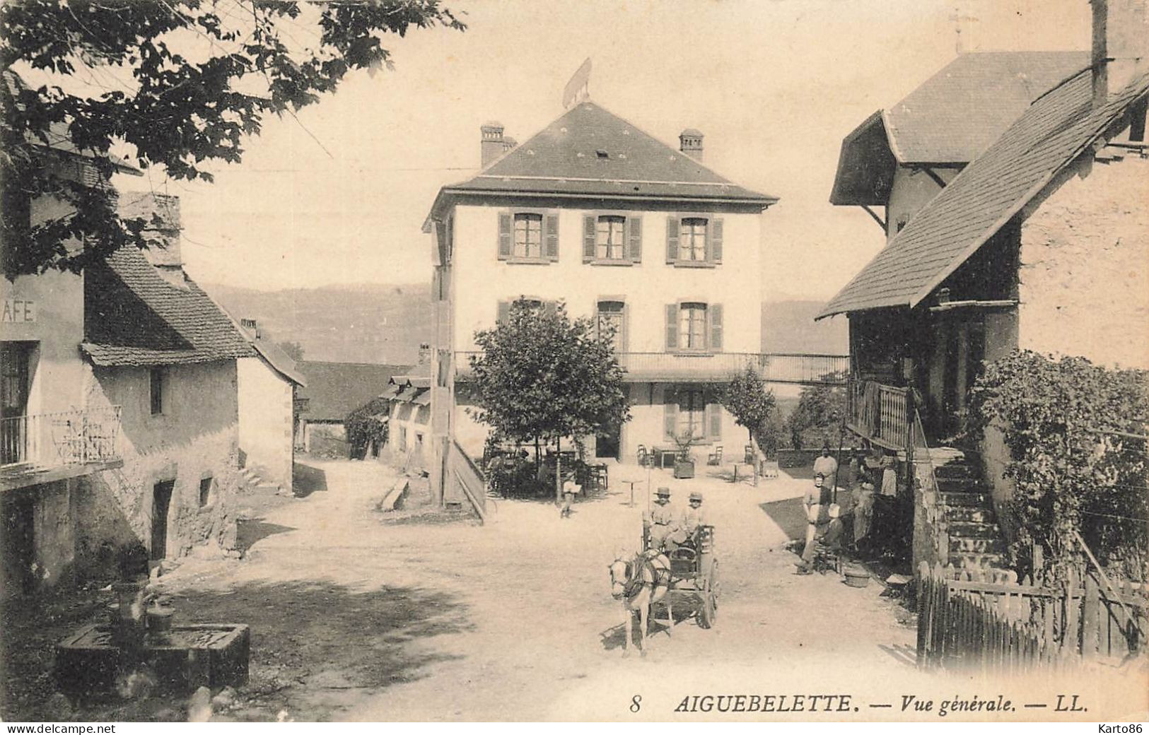 Aiguebelette * Rue , Vue Générale Du Village * Attelage - Aiguebelle