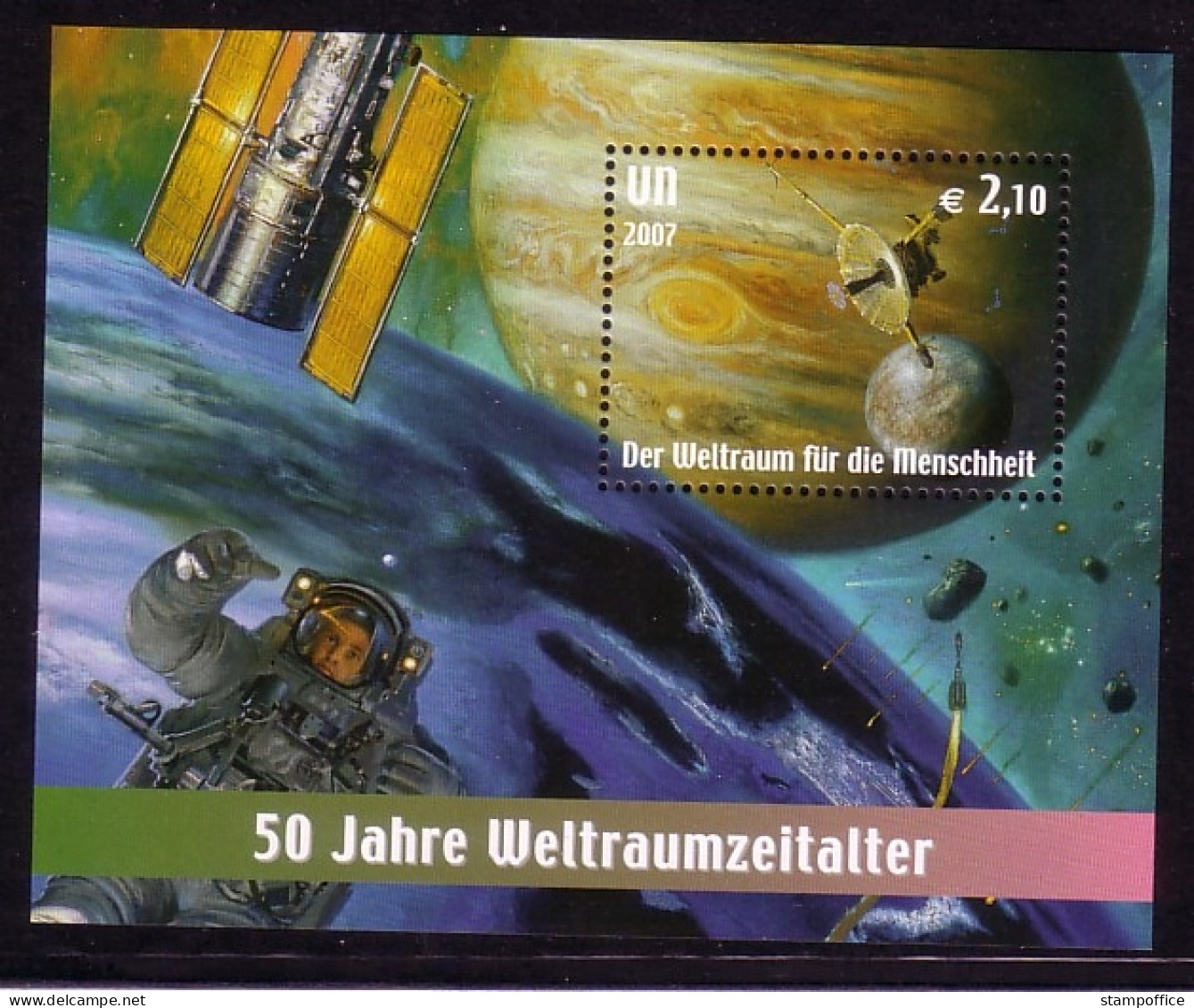 UNO WIEN BLOCK 21 POSTFRISCH(MINT) 50 JAHRE WELTRAUMFAHRT 2007 - Blocks & Sheetlets