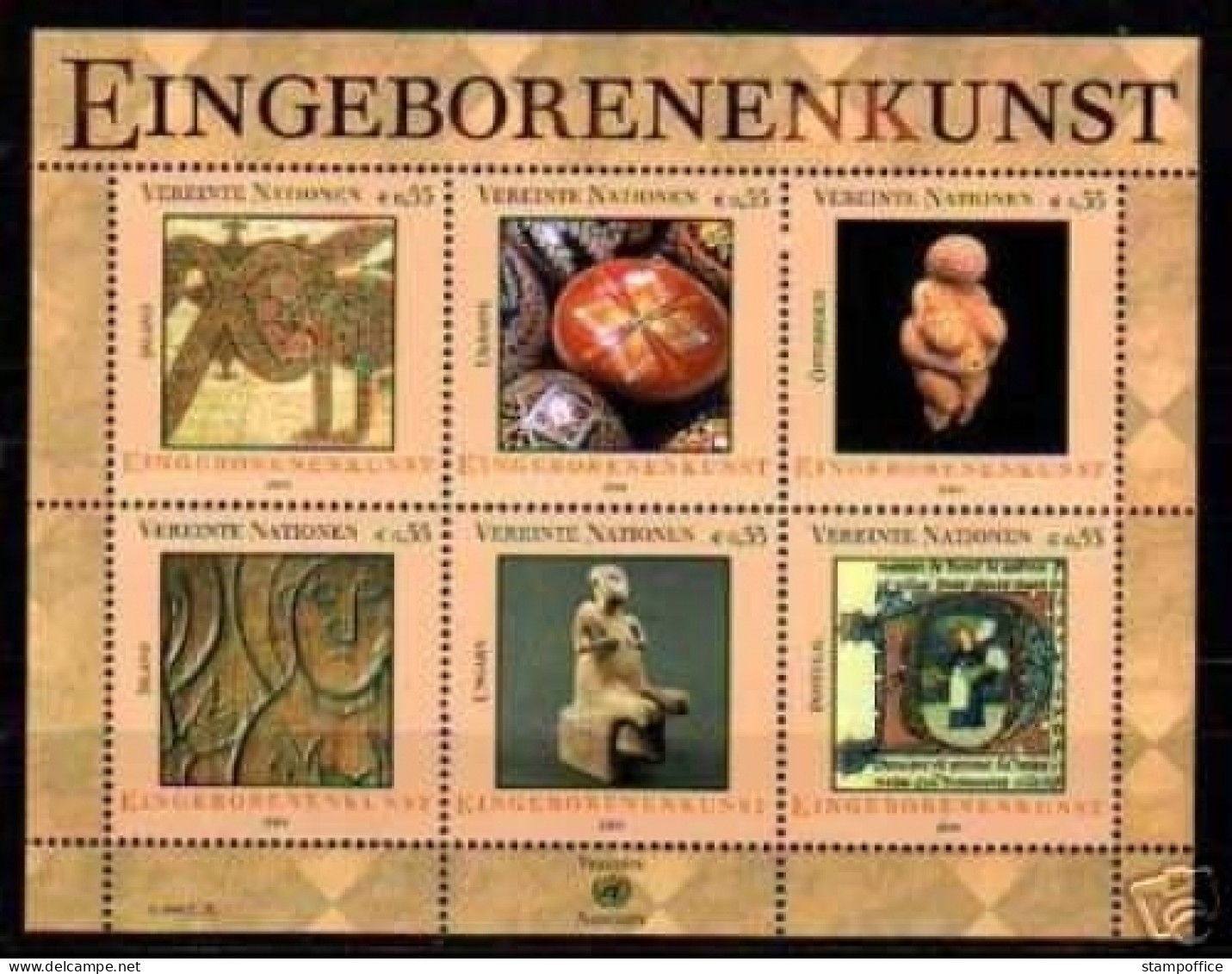 UNO WIEN BLOCK 18 POSTFRISCH KUNST Der EINGEBORENEN (II) TERRACOTTA 2004 - Blocks & Sheetlets