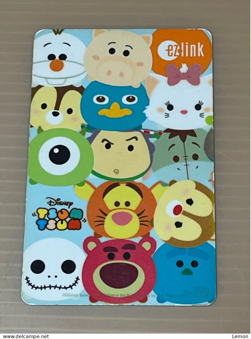 Singapore Nets Flashpay EZ Link Transport Metro Train Subway Card, Disney TSUM TSUM, Set Of 1 Used Card - Singapour