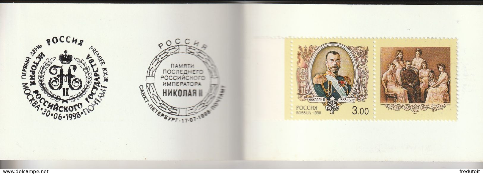 RUSSIE - CARNET  - N°6356 ** (1998) Tsar Nicolas II - Neufs