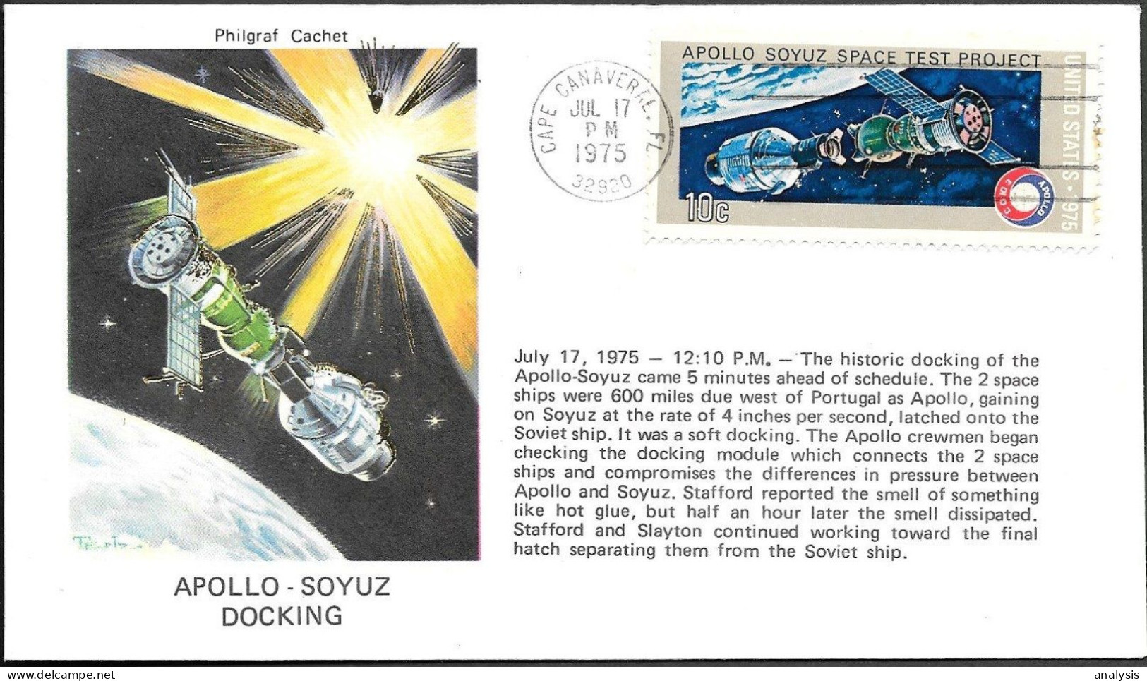 US Space Cover 1975. ASTP Apollo - Soyuz Docking ##04 - USA