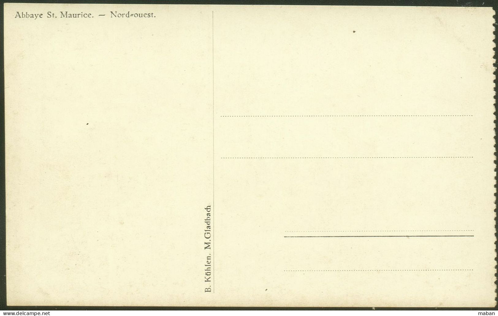 Abbaye St  Maurice. Nord=ouest - B. Kuhlen M. Gladbach Ca 1915 - Clervaux