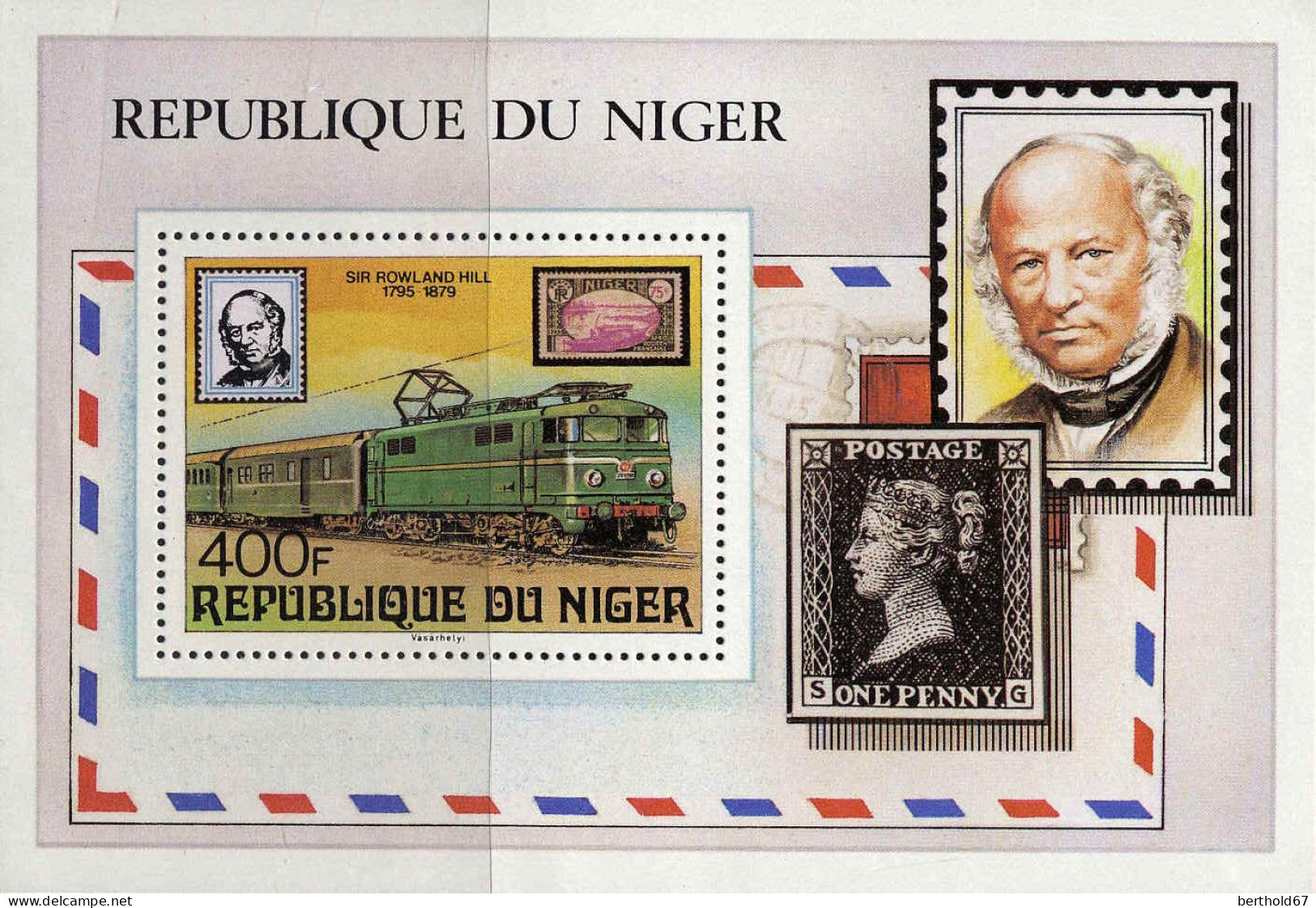 Niger (Rep) Bloc N** Yv:24 Mi:23 Sir Rowland Hill - Níger (1960-...)