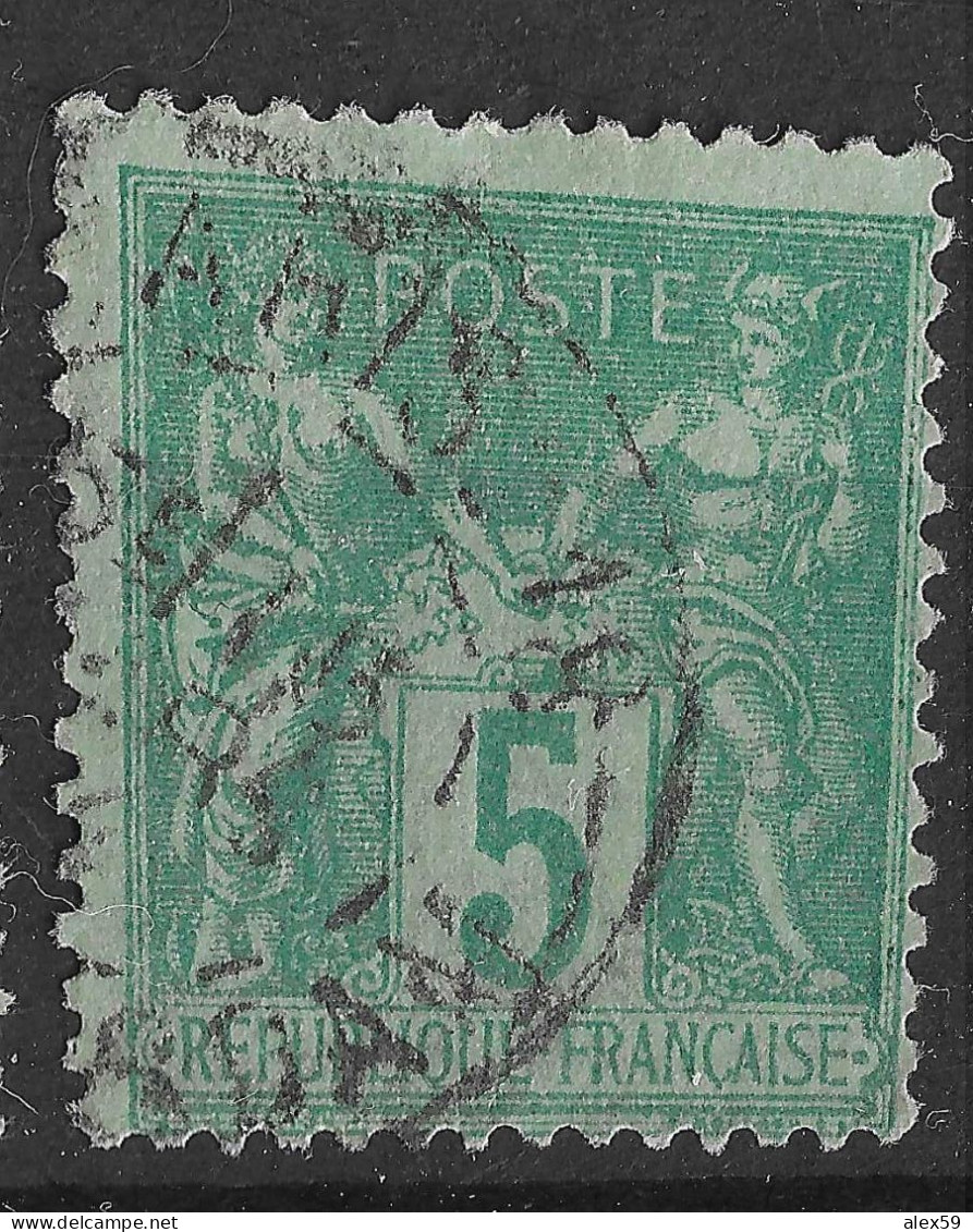 Lot N°5 N°75,Oblitéré Cachet à Date De PARIS_18 R.D'Amsterdam - 1876-1898 Sage (Type II)