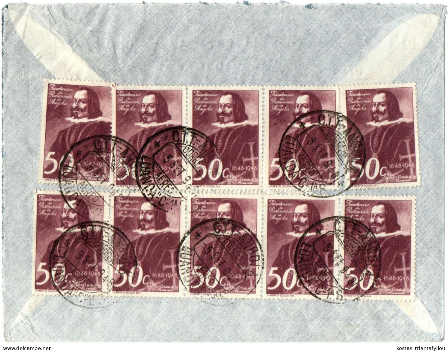 1,55 ANGOLA, LUANDA, 1948, COVER TO SWEDEN (RIGHT SIDE OPENED) - Angola