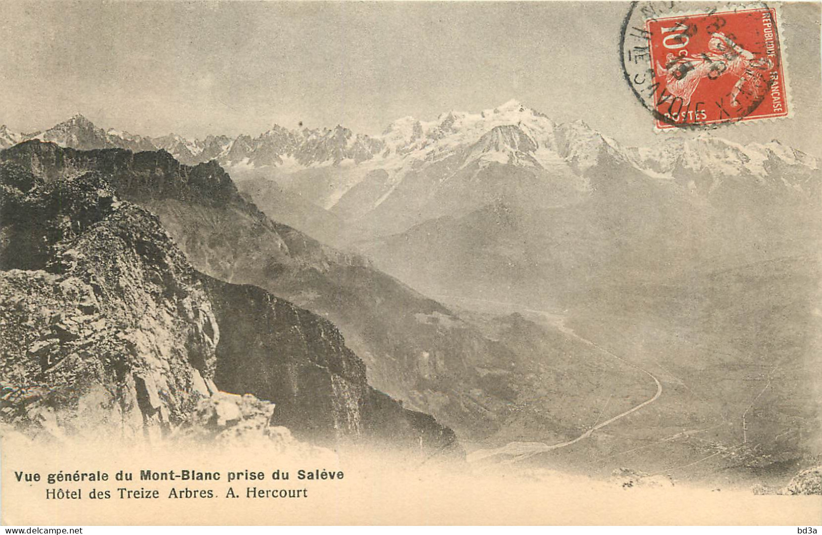 74 - VUE GENERALE DU MONT BLANC PRISE DU SALEVE - HOTEL DES TREIZE ARBRES - Sonstige & Ohne Zuordnung