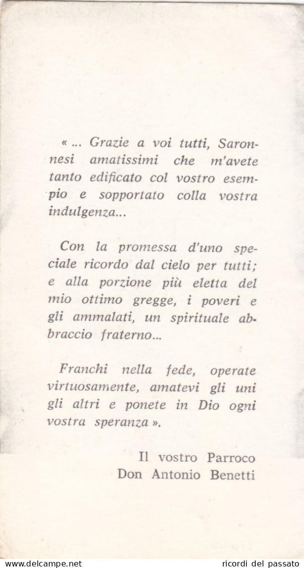 Santino Mons.antonio Benetti - Devotion Images