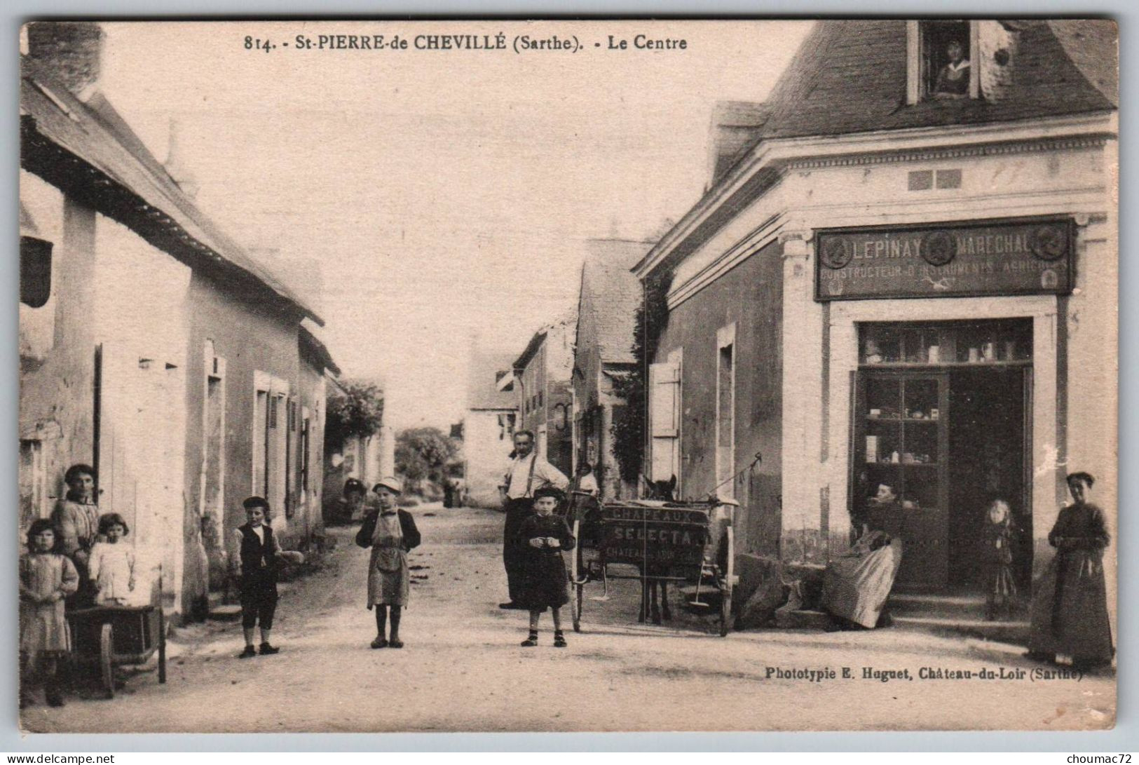 (72) 2859, Saint St Pierre De Chevillé, Phototypie Huguet 814, Le Centre, Lepinay Marechal - Sonstige & Ohne Zuordnung