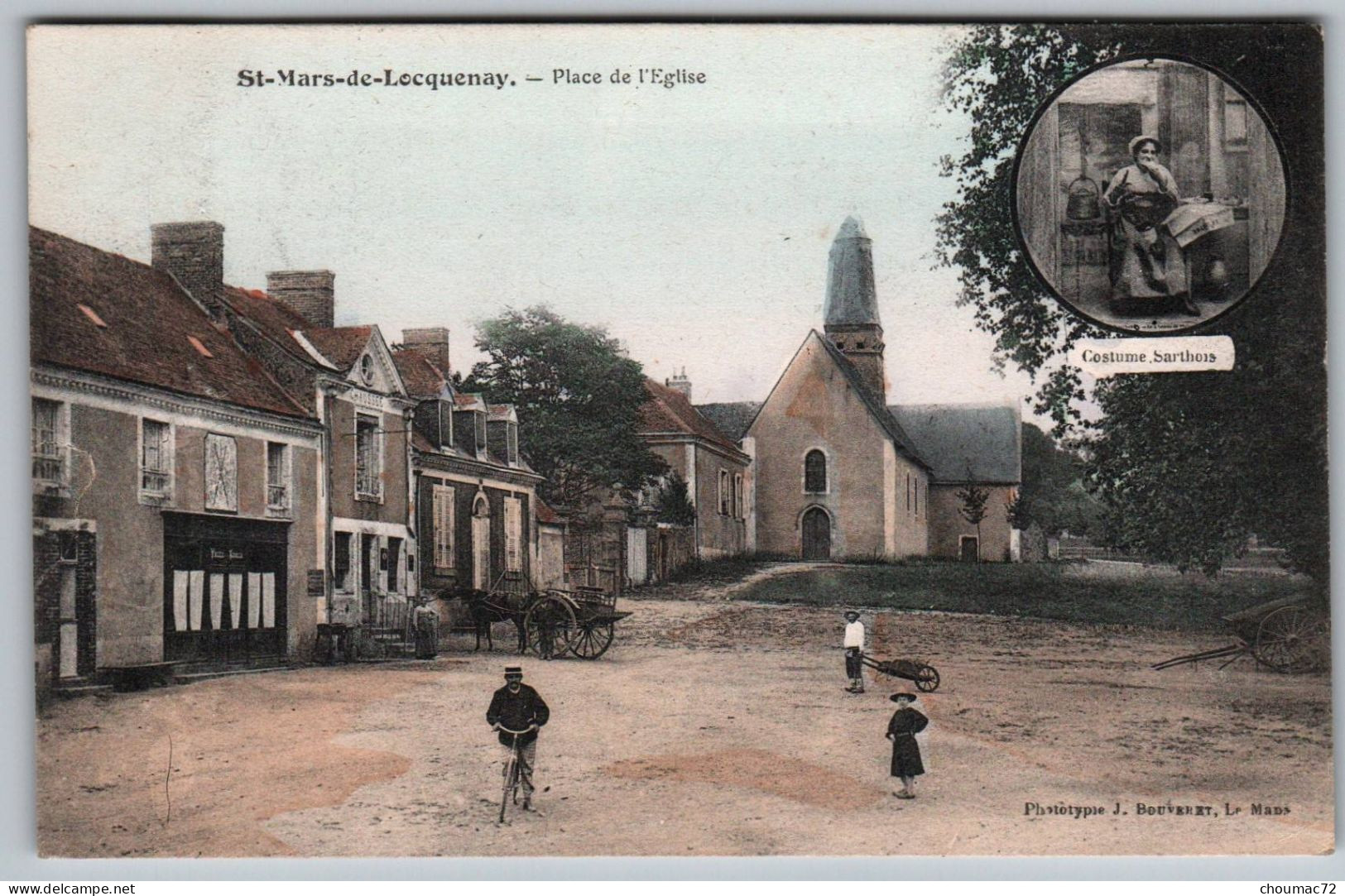 (72) 2850, Saint St Mars De Locquenay, Bouveret Colorisée, Place De L'Eglise - Other & Unclassified