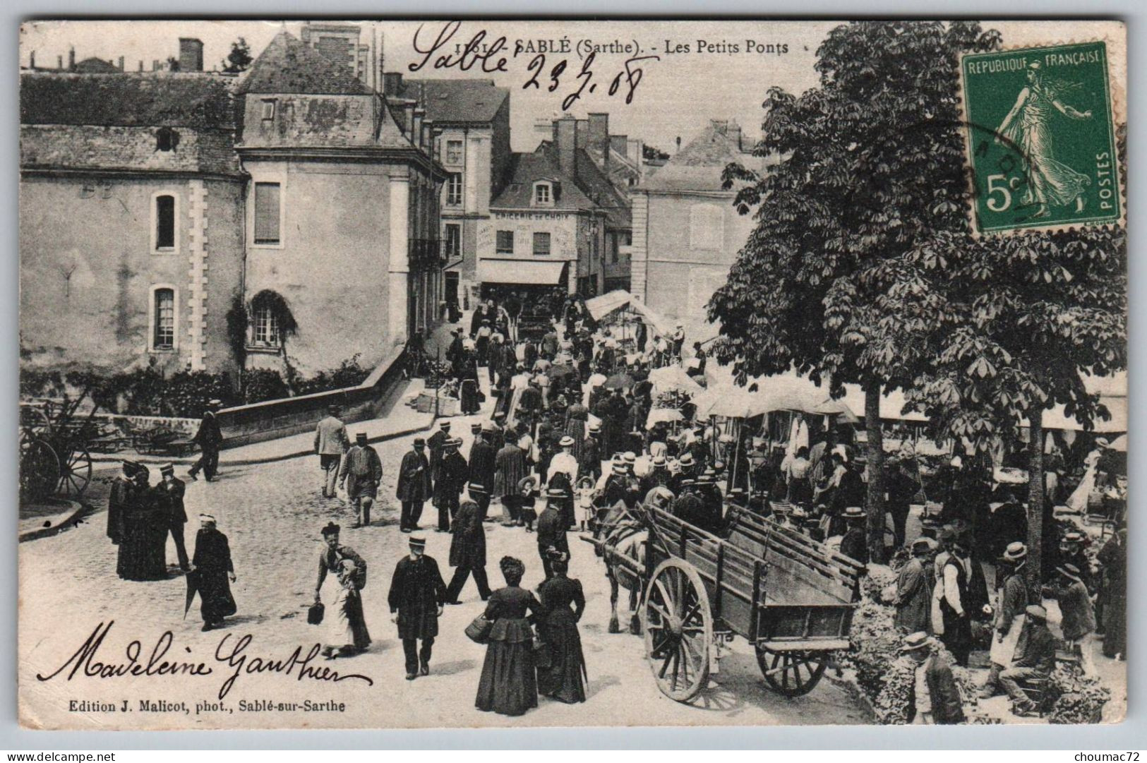 (72) 2845, Sablé, Edition Malicot 1101, Les Petits Ponts, Marché Ou Foire - Sable Sur Sarthe