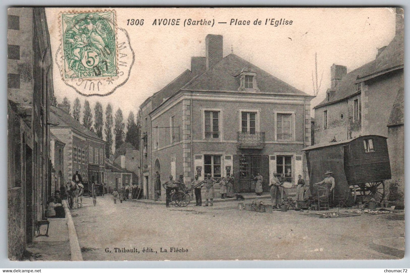 (72) 2822, Avoise, Thibaul 1306, Place De L'Eglise, Marchand Ambulant, Ferblantier, Etameur, état ! - Autres & Non Classés