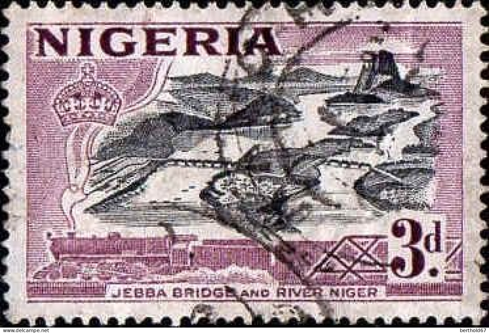 Nigeria Poste Obl Yv:  80 Mi:76 Jebra Bridge And River Niger (Beau Cachet Rond) - Nigeria (...-1960)