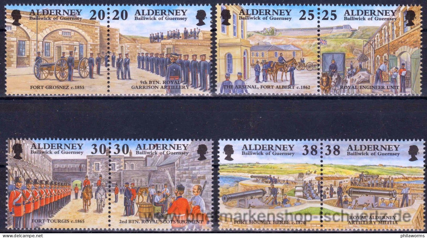 Alderney 1999, Mi. 137-44 ZD ** - Alderney
