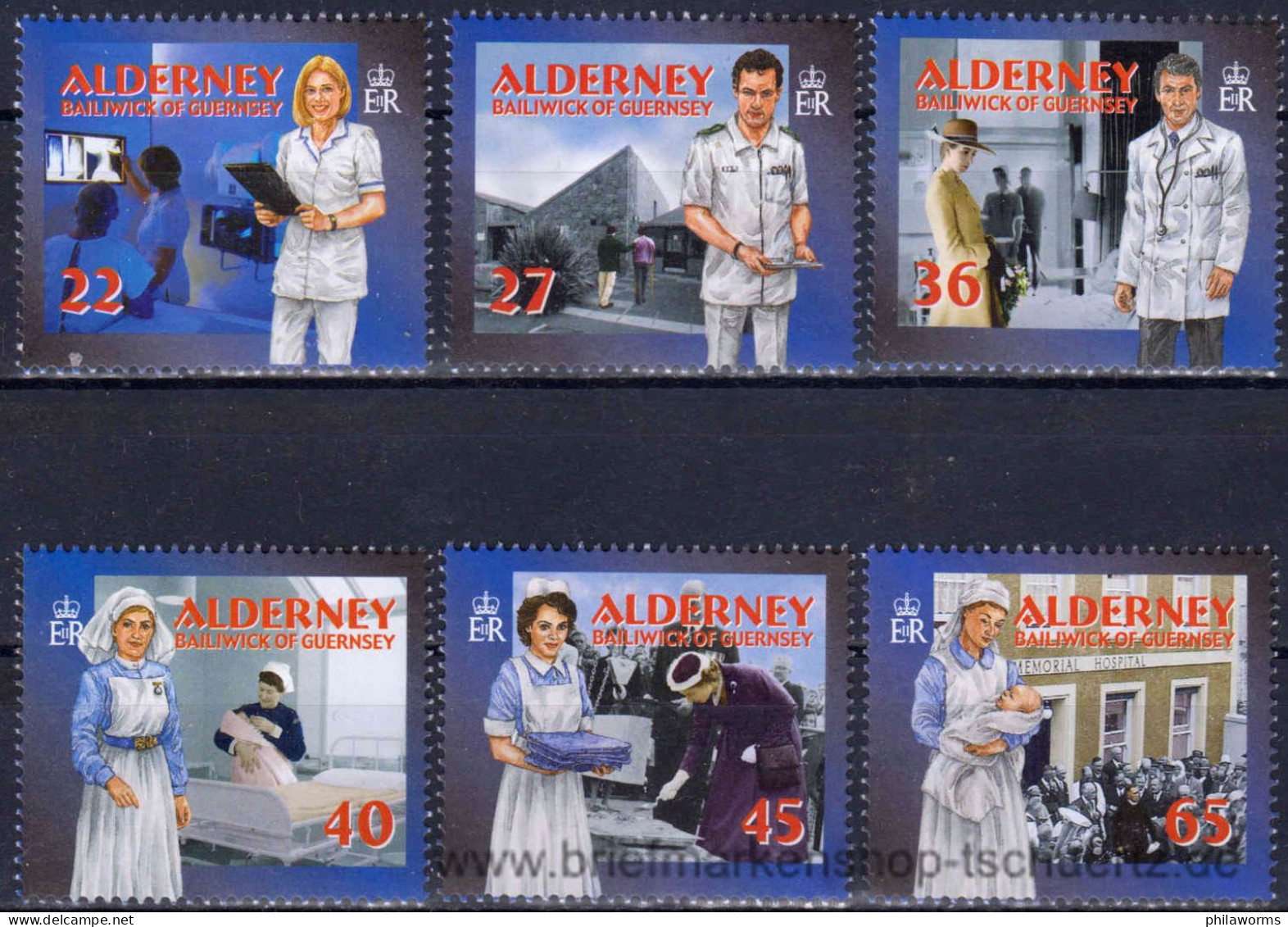 Alderney 2001, Mi. 167-72 A ** - Alderney