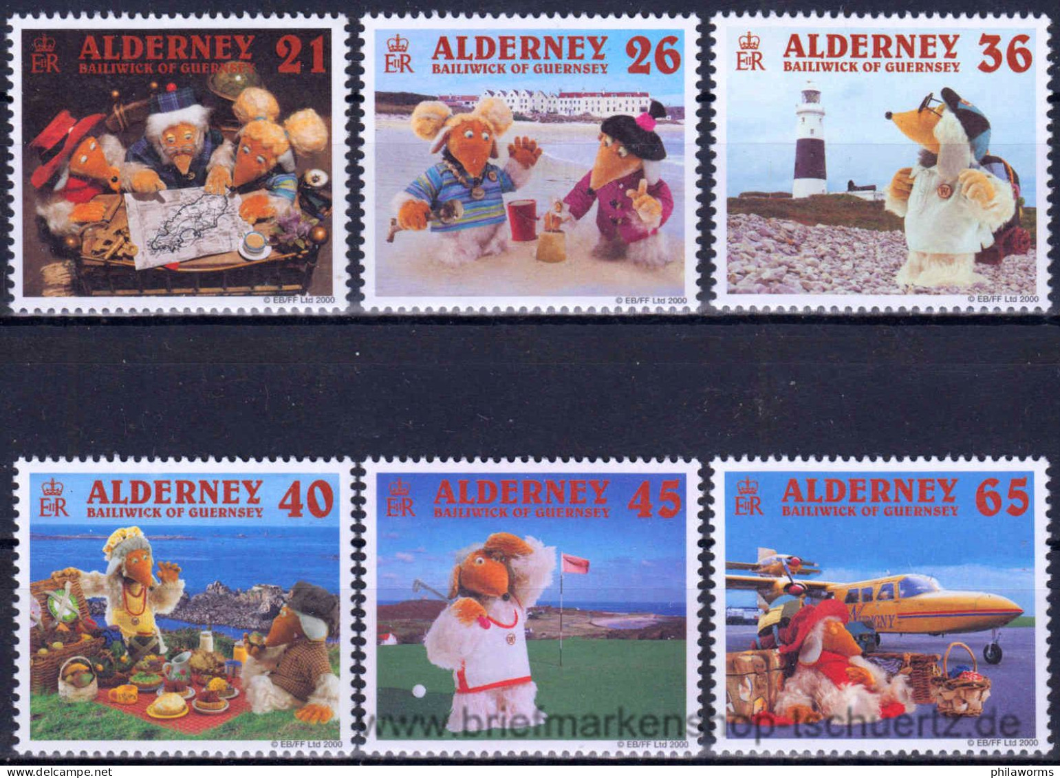 Alderney 2000, Mi. 151-56 ** - Alderney