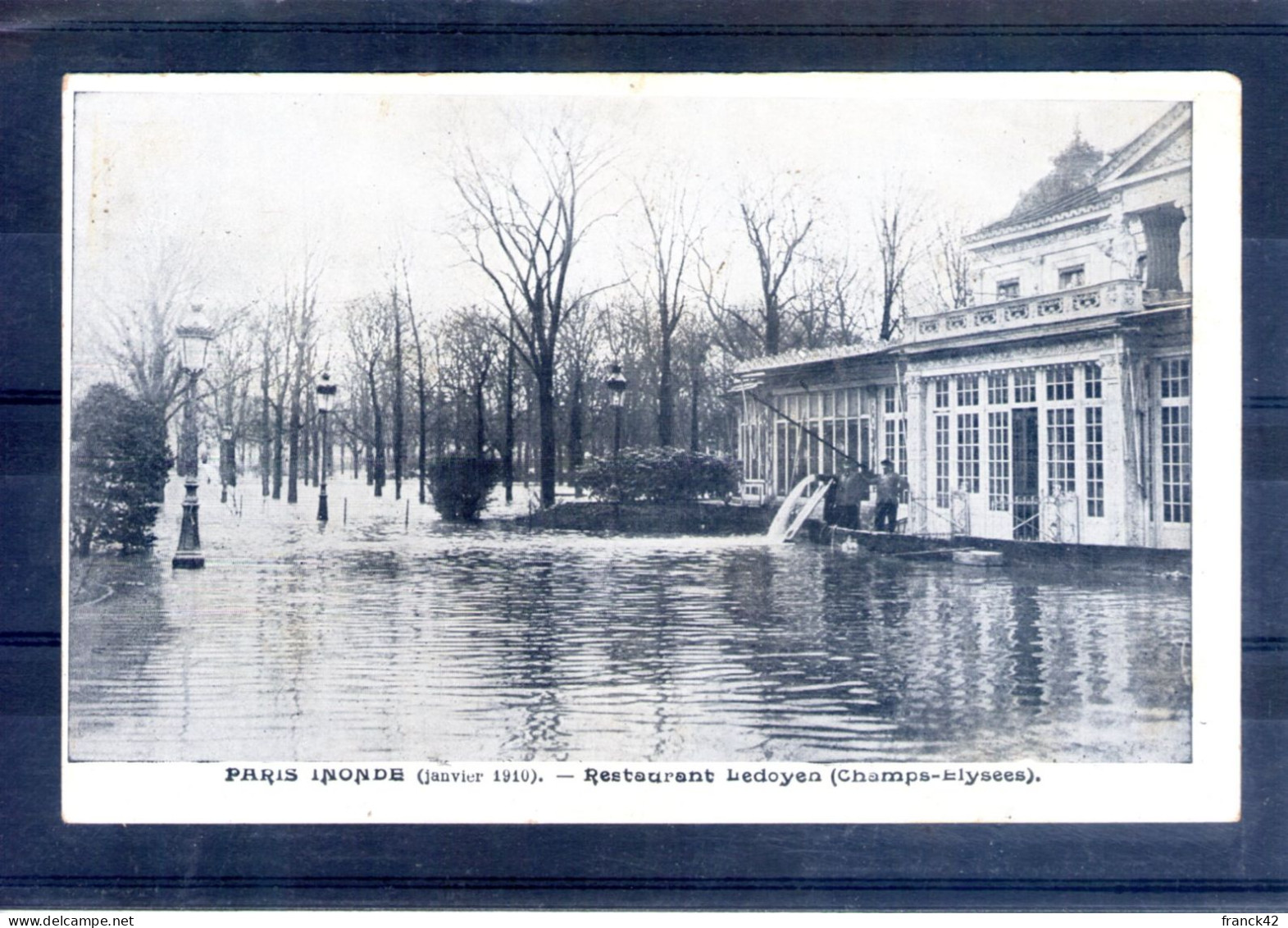 75. Paris Inondé. Restaurant Ledoyen (champs élysées) - Paris Flood, 1910