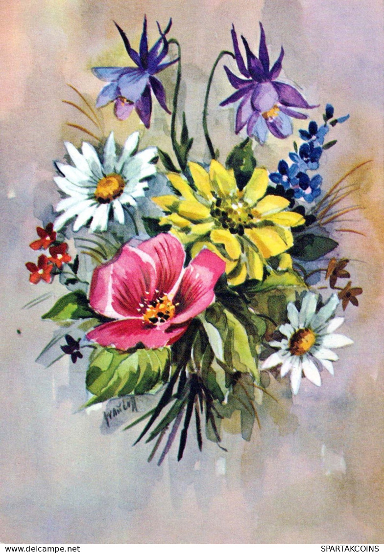 FLEURS Vintage Carte Postale CPSM #PAR216.A - Fleurs