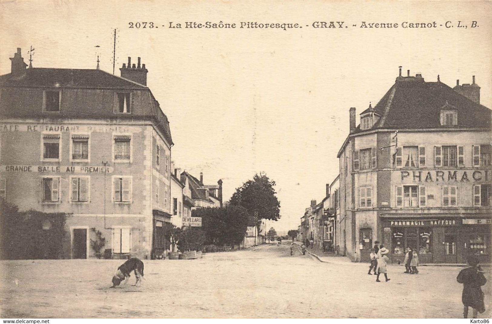 Gray * Avenue Carnot * Pharmacie RAFFOUR * Café Restaurant Parisien - Gray