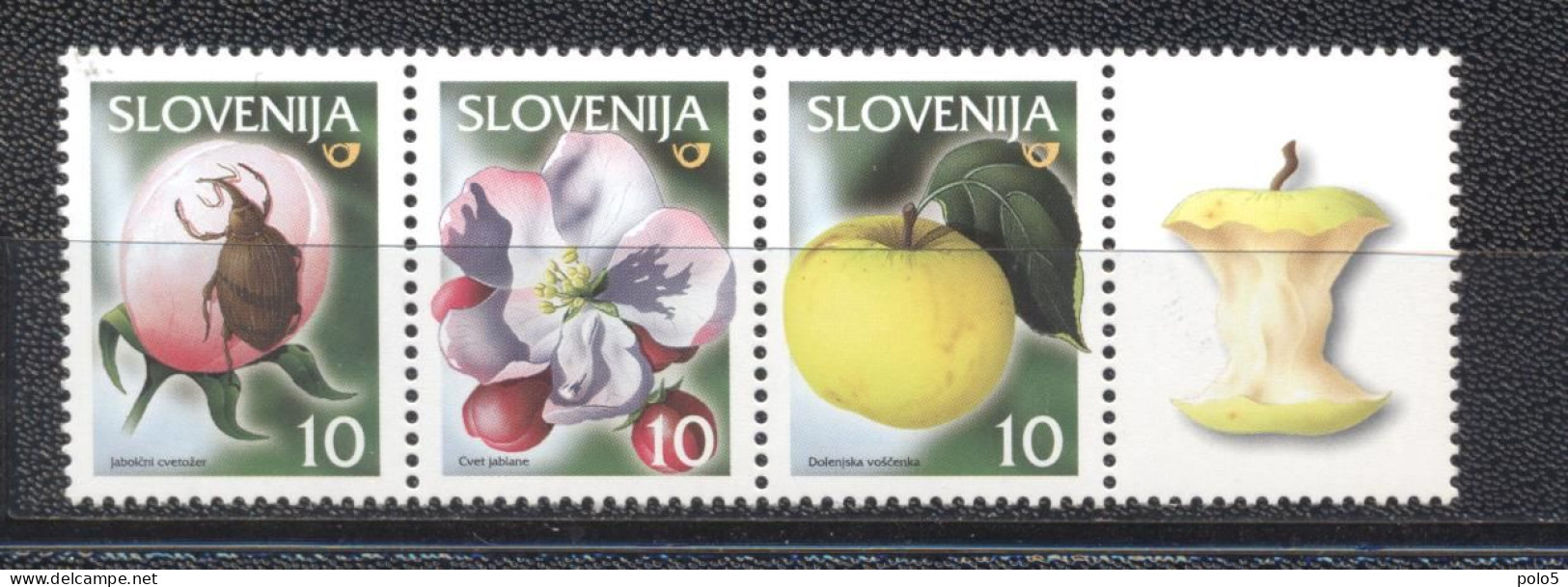 Slovenia 2000- Fruits Strip Of 3+ Vignette - Slowenien