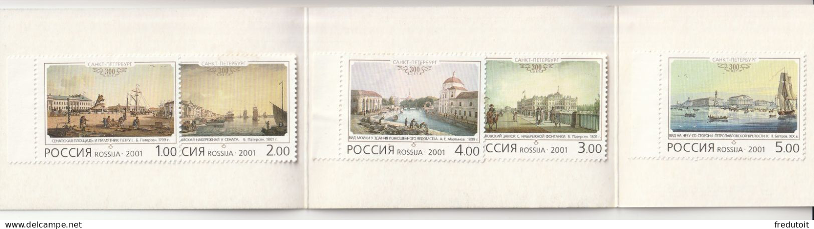 RUSSIE - CARNET  - N°6555/9 ** (2001) 300e Anniversaire De Saint-Pétersbourg - Unused Stamps