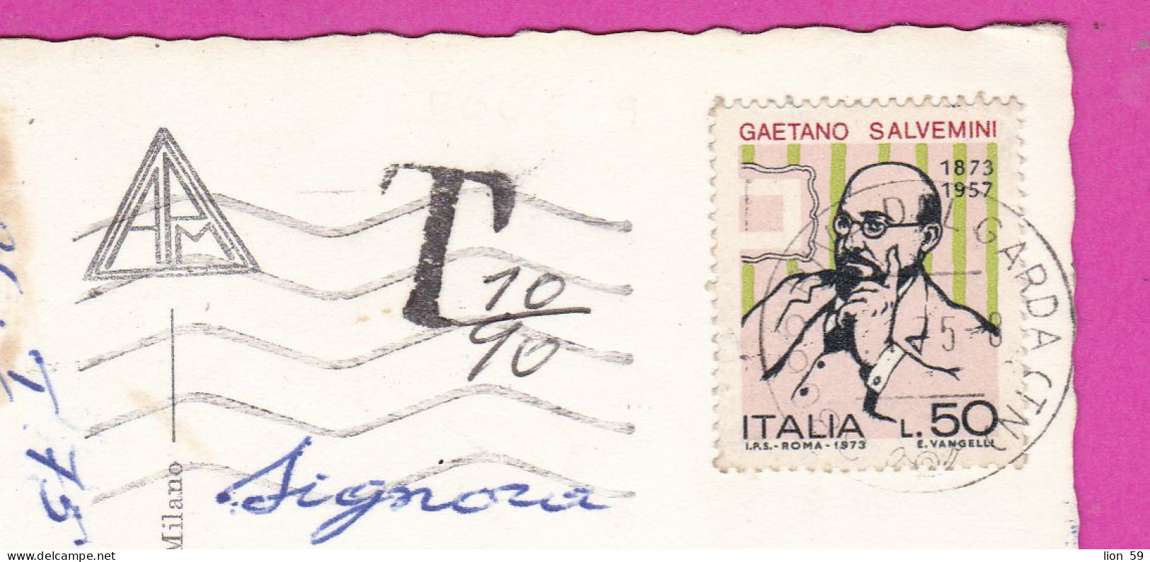 294050 / Italy - Lago Di Garda - STRADA GARDESANA OCC. PC 1975 Postage Due USED - 50 L Gaetano Salvemini Socialist - 1971-80: Marcophilie