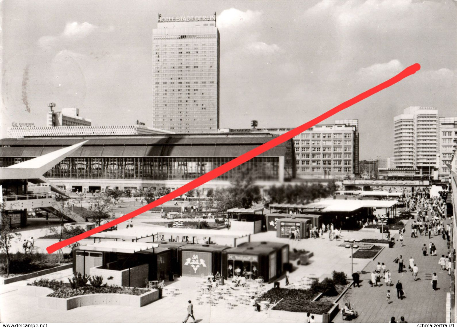 AK Berlin Ost Rathausstraße Markt Imbiß Hotel Stadt Berlin A Fernsehturm Bahnhof Alexanderplatz Gontardstraße DDR - Mitte