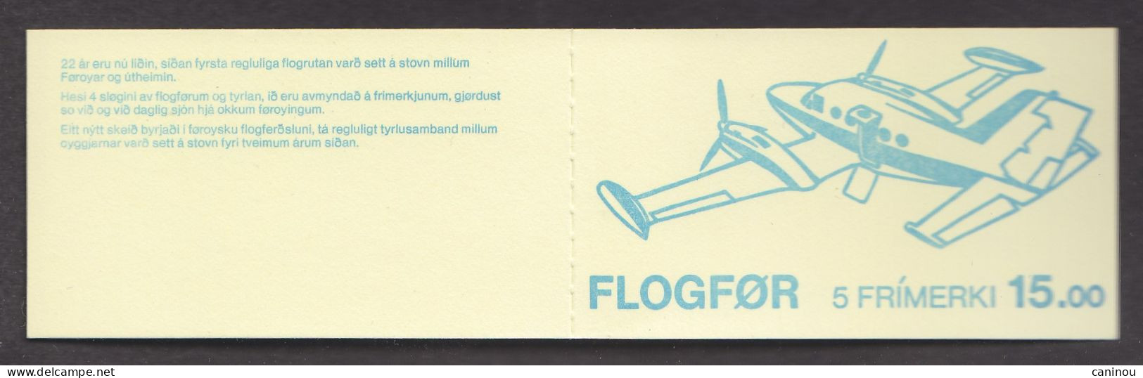 FEROE CARNET C119 AVIONS FDC 1er JOUR 1985 - Faeroër