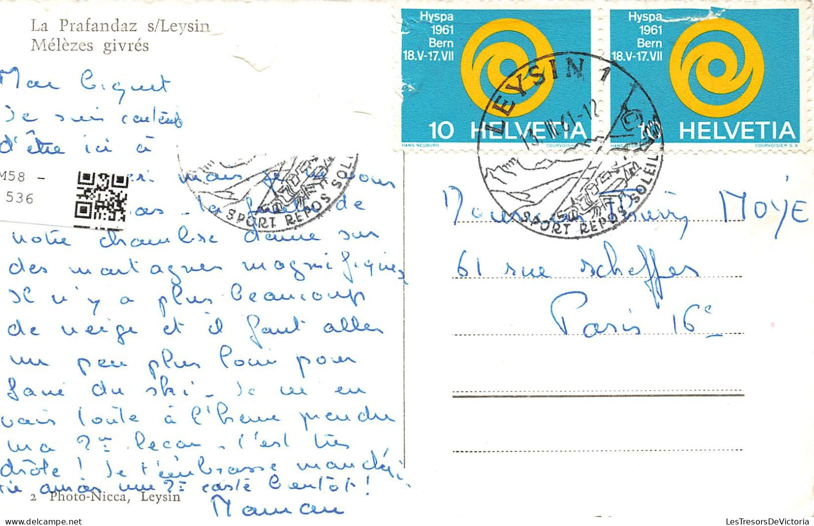 SUISSE - La Prafandaz S/Leysin Mélézes Givrés - Carte Postale - Leysin
