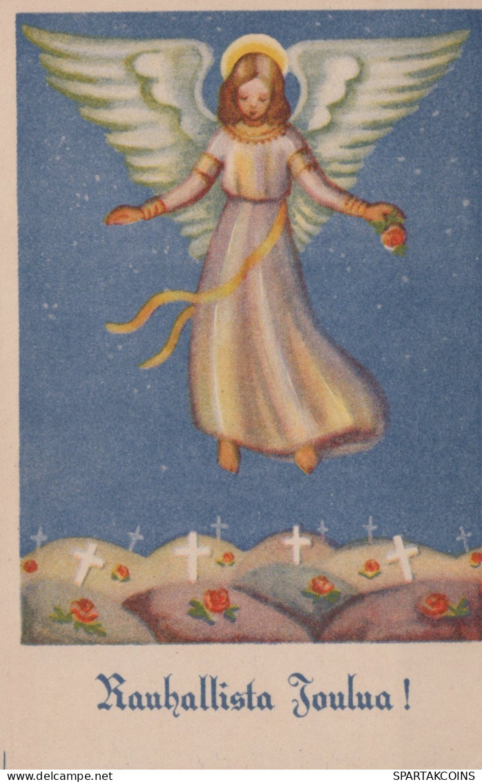 ANGELO Buon Anno Natale Vintage Cartolina CPSMPF #PAG812.A - Engelen